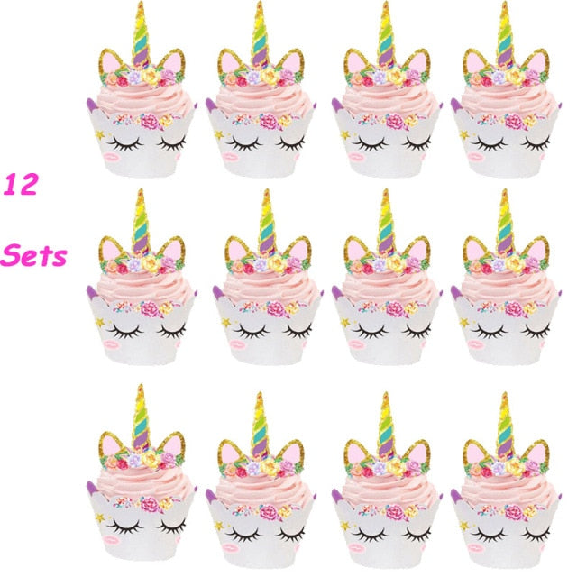 WEIGAO, decoración de unicornio, decoración de fiesta de cumpleaños, juego de vajilla desechable de unicornio para niños, suministros de fiesta de cumpleaños para niña