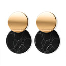 POXAM, nuevos pendientes redondos de declaración coreana para mujer, Pendientes colgantes de gota de pelusa de concha dorada geométrica, joyería de moda 2020 Brincos