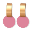 POXAM, nuevos pendientes redondos de declaración coreana para mujer, Pendientes colgantes de gota de pelusa de concha dorada geométrica, joyería de moda 2020 Brincos