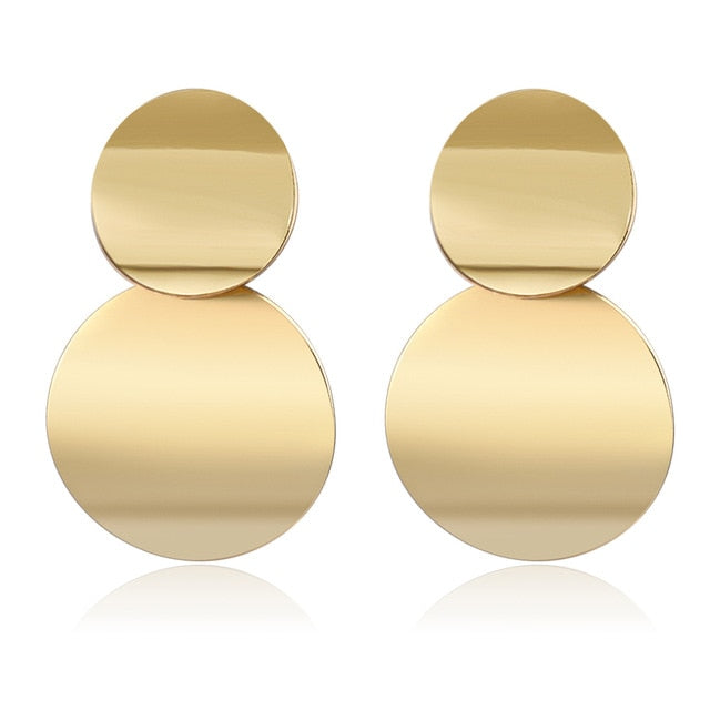 POXAM Neue Koreanische Aussage Runde Ohrringe Für Frauen Geometrische Gold Shell Flaum Baumeln Ohrringe Brincos 2020 Modeschmuck
