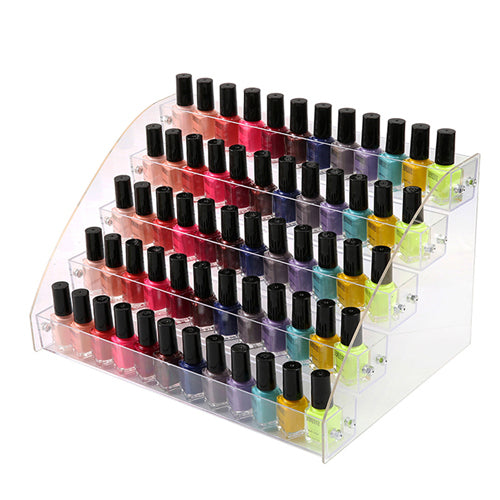 Organizador de exhibición de esmalte de uñas acrílico 2-3-4-5-6-7 capas Manicura Cosméticos Soporte de exhibición de joyería Caja de maquillaje de acrílico transparente