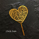 Happy Birthday Love Flag Cake Topper Acrylic Letter Gold Silver Cake Top Flag Decoration for Birthday Party Wedding Supplies