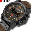 Relojes CURREN para hombre, marca de lujo, reloj de pulsera deportivo resistente al agua, cronógrafo, cuarzo, militar, cuero genuino, reloj Masculino