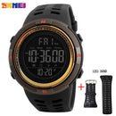 Reloj deportivo SKMEI a la moda para exteriores, relojes multifunción para hombre, reloj despertador Chrono 5Bar, reloj Digital resistente al agua, reloj para hombre 1251