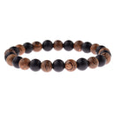 Hot Men Natural Wood Beads Cross Bracelets Onyx Meditation Prayer Bead Bracelet Women Wooden Yoga Jewelry Homme