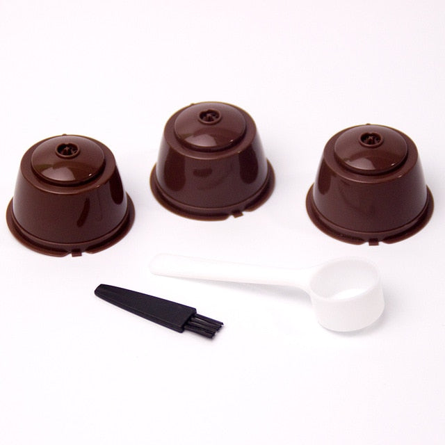 6 uds aptos para taza de filtro de café Dolce Gusto filtros de cápsula de café reutilizables para Nespresso con cepillo de cuchara accesorios de cocina