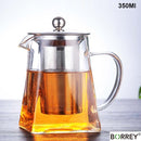 BORREY Heat Resistant Glass Teapot With Stainless Steel Tea Infuser Filter Flower Tea Kettle Kung Fu Tea Set  Puer Oolong Teapot