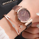Pulsera de lujo para mujer, relojes de cuarzo para mujer, reloj magnético para mujer, vestido deportivo, reloj de pulsera con esfera rosa, reloj femenino