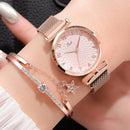 Pulsera de lujo para mujer, relojes de cuarzo para mujer, reloj magnético para mujer, vestido deportivo, reloj de pulsera con esfera rosa, reloj femenino