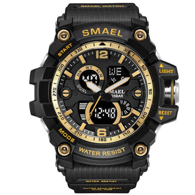 Reloj militar SMAEL para hombre, reloj de pulsera resistente al agua de 50m, reloj LED de cuarzo, relojes masculinos 1617, relojes deportivos digitales para hombre