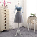 Vestidos largos de dama de honor con cuello en V para mujer elegantes 2020 línea A vestido de fiesta rosa de tul brillante para fiesta de boda de talla grande