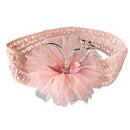 Balleenshiny Infant Child Hair Band Three-dimensional Alloy Rhinestone Crown Headdress Baby Girl Mesh Elastic Headband Turban