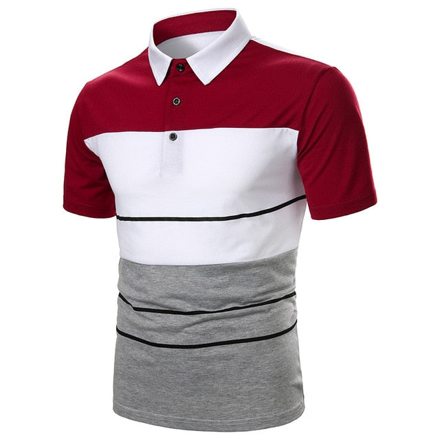 Herren Polo Herrenhemd Kurzarm Poloshirt Kontrastfarbe Polo Neue Kleidung Sommer Streetwear Lässige Mode Herrenoberteile