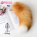 Detachable Anal Plug Real Fox tail Smooth Touch Metal Butt Plug Tail Erotic BDSM Sex Toys for Woman Couples Adult Games Sex Shop