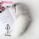 Detachable Anal Plug Real Fox tail Smooth Touch Metal Butt Plug Tail Erotic BDSM Sex Toys for Woman Couples Adult Games Sex Shop