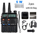 2pcs Real 8W Baofeng UV-5R Walkie Talkie UV 5R High Power Amateur Ham CB Radio Station UV5R Dual Band Transceiver 10KM Intercom
