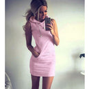 Summer Dress 2020 Hooded Sweatshirt O-neck Sexy Elegant Women Party Dresses Fashion Bodycon Short Dress Package Hips Slim Female
