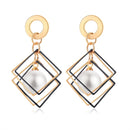 POXAM, nuevos pendientes redondos de declaración coreana para mujer, Pendientes colgantes de gota de pelusa de concha dorada geométrica, joyería de moda 2020 Brincos