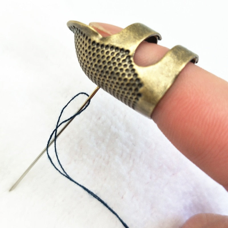 1 Uds. Protector de dedo Retro anillo de dedal antiguo aguja de trabajo manual agujas de dedal artesanía hogar DIY accesorios de herramientas de costura