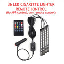 LED Car Foot Light Ambient Lamp With USB Wireless Remote Music Control Multiple Modes Automotive Interior Decorative Lights