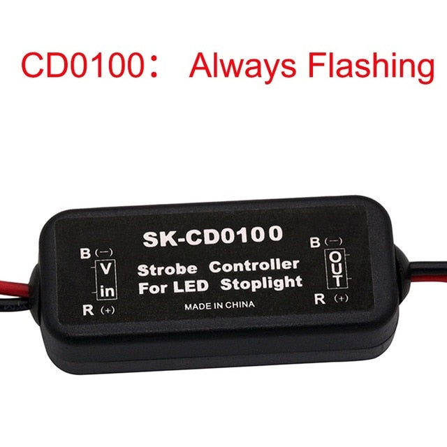 1Pcs GS-100A Brake Lights Strobe Controller LED Tail Light Controller Box with Fast and Slow Flash Warning Function