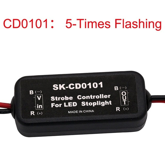 1Pcs GS-100A Brake Lights Strobe Controller LED Tail Light Controller Box with Fast and Slow Flash Warning Function