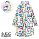 Women New Stylish Long Raincoat Waterproof Rain Jacket  with Hood