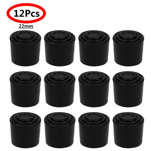 12Pcs Rubber Furniture Foot Table Chair Leg End Caps Covers Tips Floor Protectors for Indoor Home Outdoor Patio Garden Office