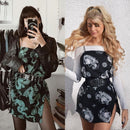 Vintage Dragon bedrucktes Minikleid Sommer 2020 Frauen Street Strap Dresse Club Slim Party Tigh kurzes Kleid Harajuku Roben vestidos