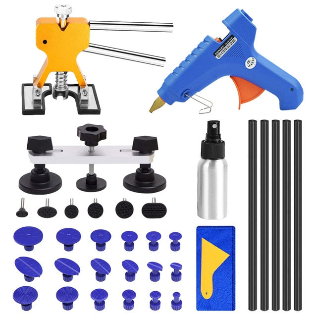 Auto Paintless Dent Repair Kits – Auto Dellenabzieher mit Bridge Dent Puller Kit für Autokarosserie Motorrad Kühlschrank
