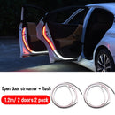 Car Interior Door Welcome Light LED Safety Warning Strobe Signal Lamp Strip 120cm Waterproof 12V Auto Decorative Ambient Lights