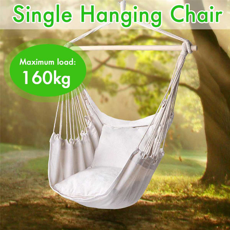 160kg Hammock Garden Hang Lazy Chair Swinging Indoor Outdoor Furniture Hanging Rope Chair Swing Chair Seat bed Travel Camping