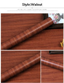 PVC Wood Grain Wallpaper Self Adhesive Waterproof Furniture Stickers Contact Paper Dormitory Kitchen Door Cabinet Desktop Decor