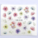 YWK 1 PC Transparent Color Flower Water Transfer Sticker Nail Art Decals DIY Fashion Wraps Tips Manicure Tools