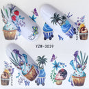 YWK 1 PC Transparent Color Flower Water Transfer Sticker Nail Art Decals DIY Fashion Wraps Tips Manicure Tools