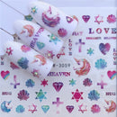 YWK 1 PC Transparent Color Flower Water Transfer Sticker Nail Art Decals DIY Fashion Wraps Tips Manicure Tools