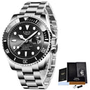 LIGE Top Brand Luxury Fashion Diver Watch Men 30ATM Reloj de fecha a prueba de agua Relojes deportivos Mens Reloj de pulsera de cuarzo Relogio masculino