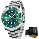 LIGE Top Brand Luxury Fashion Diver Watch Men 30ATM Reloj de fecha a prueba de agua Relojes deportivos Mens Reloj de pulsera de cuarzo Relogio masculino