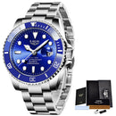 LIGE Top Brand Luxury Fashion Diver Watch Men 30ATM Reloj de fecha a prueba de agua Relojes deportivos Mens Reloj de pulsera de cuarzo Relogio masculino