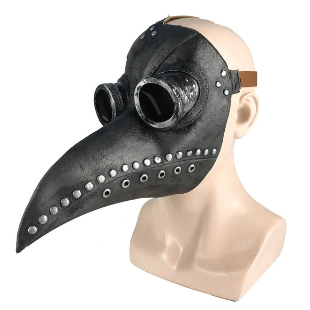 Divertido Medieval Steampunk plaga Doctor pájaro máscara látex Punk Cosplay máscaras pico adulto Halloween evento Cosplay Props RB