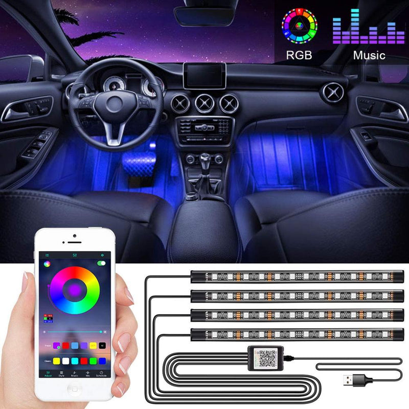 Auto Dekoration Licht Innen Atmosphäre Licht RGB LED Streifen Licht mit USB Wireless Remote Music Control Mehrere Modi