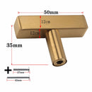 RUNBAZEF New Golden Brass Kitchen Cabinet Handles Modern Dresser Pulls Door Handles and Knobs Square Furniture Hardware