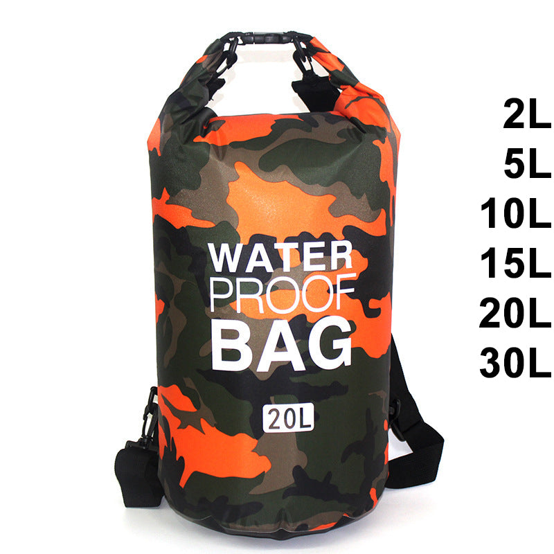 Bolsa de natación impermeable de 30L, saco seco, colores de camuflaje, pesca, canotaje, kayak, almacenamiento, bolsa de Rafting a la deriva, 2L, 5L, 10L, 15L, XAZ9