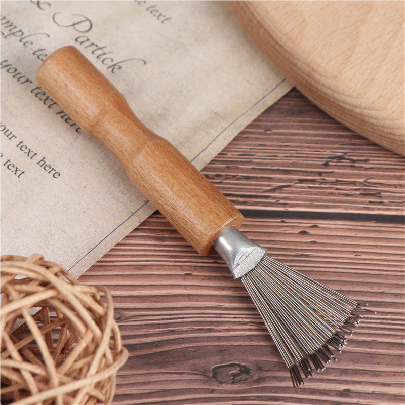 1 STÜCKE Holzkammreiniger Zarte Reinigung Abnehmbare Haarbürste Kammreiniger Werkzeuggriff Eingebettetes Werkzeug