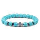 Prayer Men Natural Stone Wood Beads Rosary Hematite Cross Bracelets Onyx Meditation Bracelet Women Yoga Jewelry Homme Pulsera