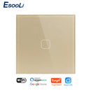 EsooLi Tuya Smart Life Glass Panel EU/UK Standard Touch Switch Zero/Single Fire Line Voice Control Light Wireless Wall Switch
