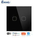 EsooLi Tuya Smart Life Glass Panel EU/UK Standard Touch Switch Zero/Single Fire Line Voice Control Light Wireless Wall Switch