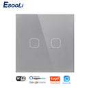 EsooLi Tuya Smart Life Glass Panel EU/UK Standard Touch Switch Zero/Single Fire Line Voice Control Light Wireless Wall Switch