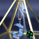 Chic transparente resina Rould bola Luna colgante collar mujer cielo azul nube blanca cadena collar moda joyería regalos para niña