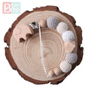 1PC Baby Pacifier Chain Elephant Wooden Clip Geometric Crochet Beads Bag Wood Teether Tiny Rod Dummy Clips Baby Pacifier Holder